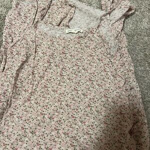 Aeropostale Pink and Green Floral Top